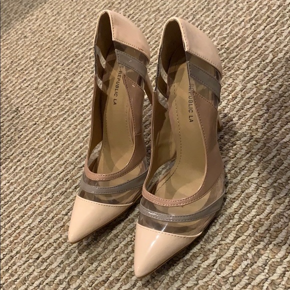 Shoe Republic LA Shoes - Nude Patent High Heel Stilleto
